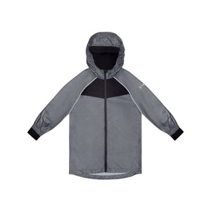 Stonz waterproof Rain Jacket in heather Grey  for kids Frontview