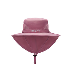 Sun hat in dusty rose front view