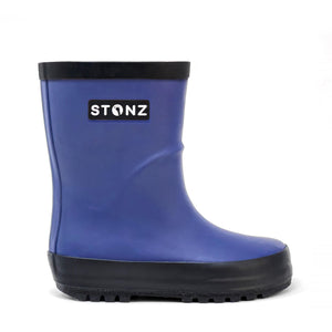 Rain boot in navy front view