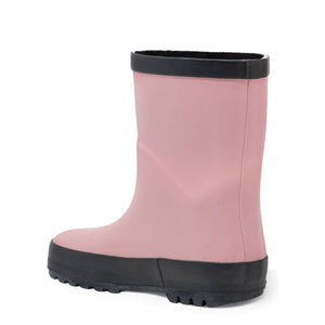 Rain boot in haze pink back view