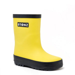 Rain boot in yellow side view