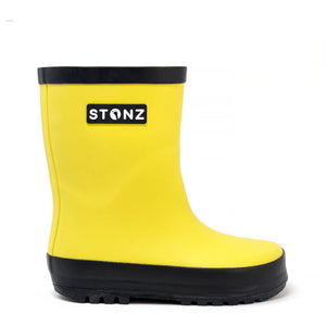 Rain boot in yellow side view