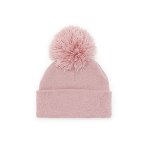 Stonz winter beanie in Haze Pink with modern style, soft & warm and machine washable Back View.