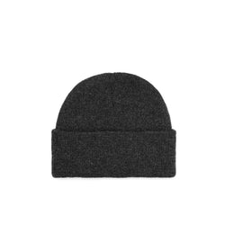 Stonz winter beanie in Heather Grey with modern style, \soft & warm and machine washable. Back view.