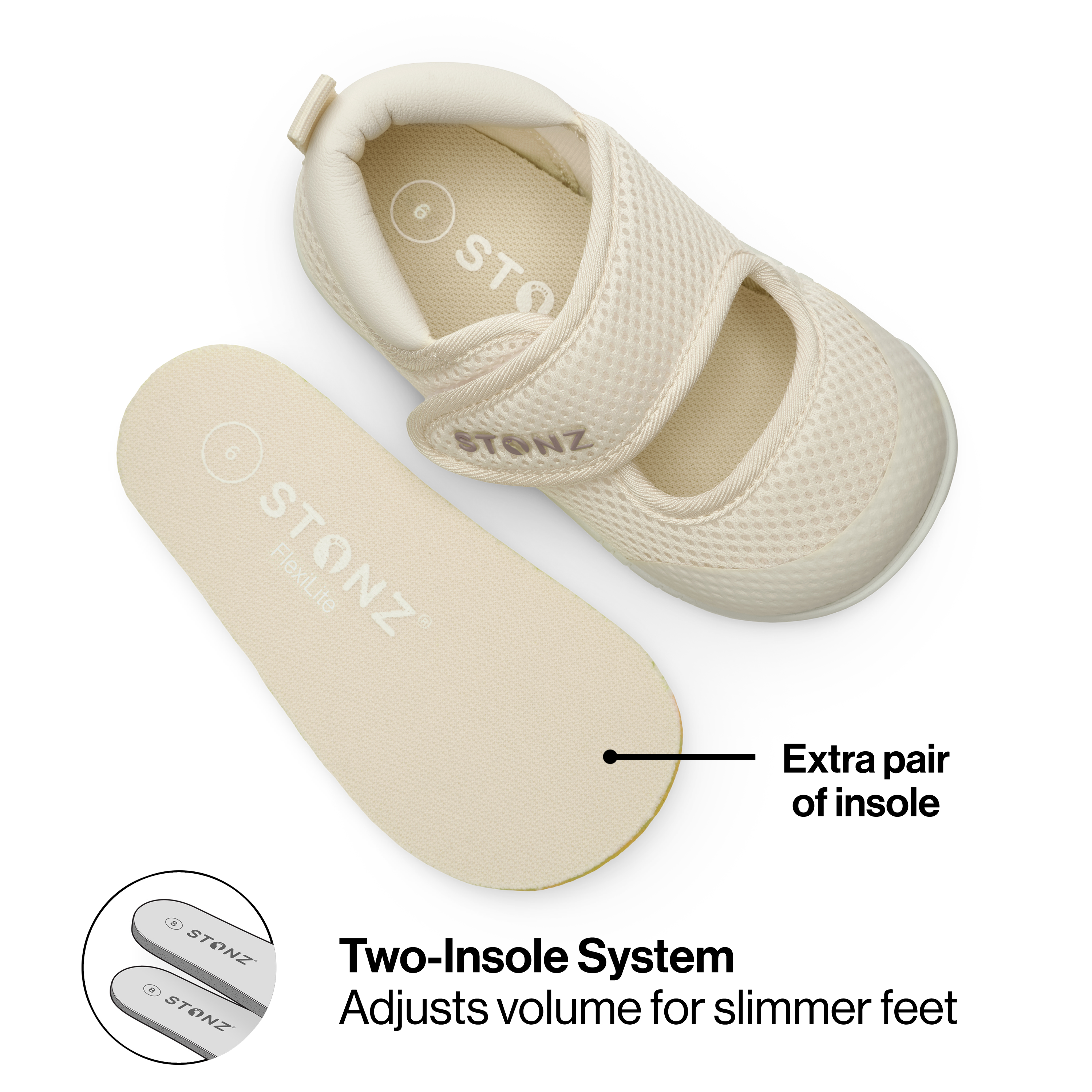 Cruiser Original Mary Jane Shoes for Babies - Stonz alt::Ivory