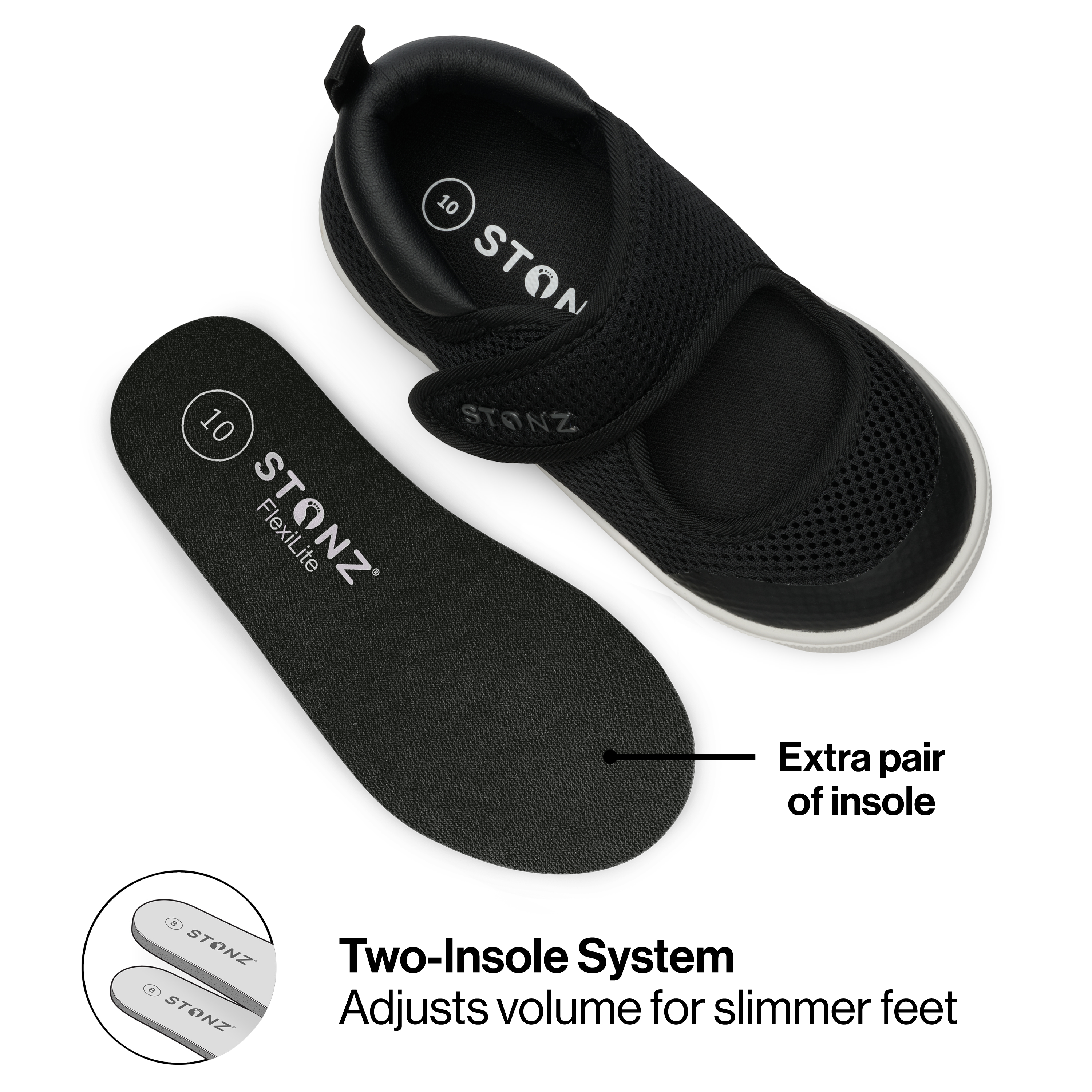 Cruiser Original Mary Jane Shoes for Toddlers - Stonz alt::Black