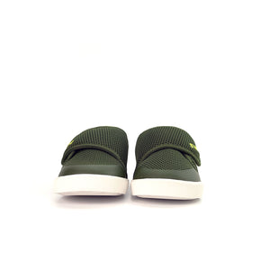 Stonz Cruiser ™ Original Toddler Shoe in Cypress/Lantern Green. Supportive toddler runner with flexible sole and breathable fabric. Front view.