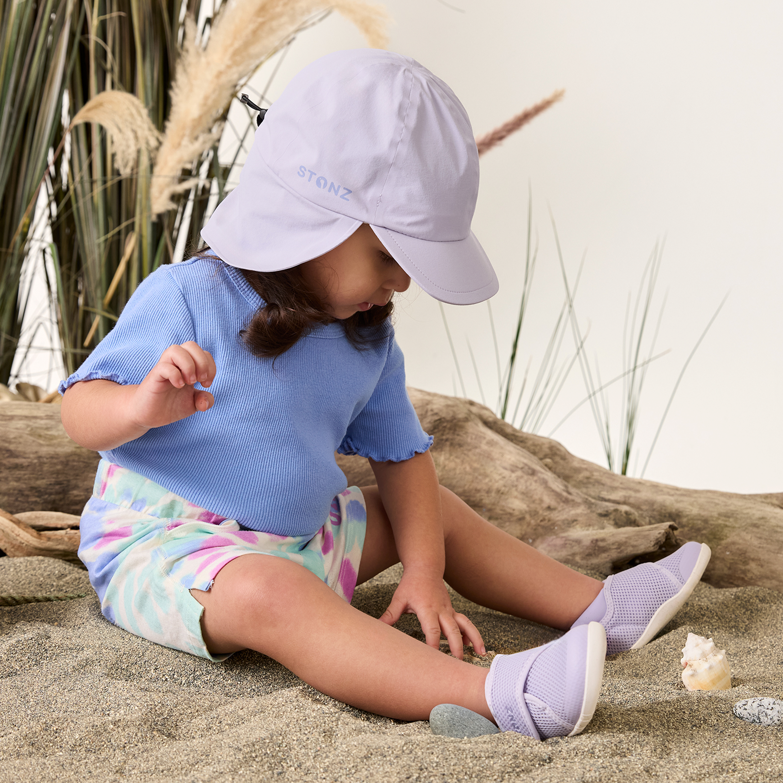 Sun Flap Cap for Babies and Toddlers - Stonz alt::Haze Purple