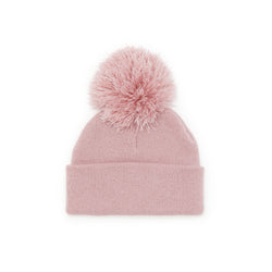 Stonz winter beanie in Haze Pink with modern style, soft & warm and machine washable back view.