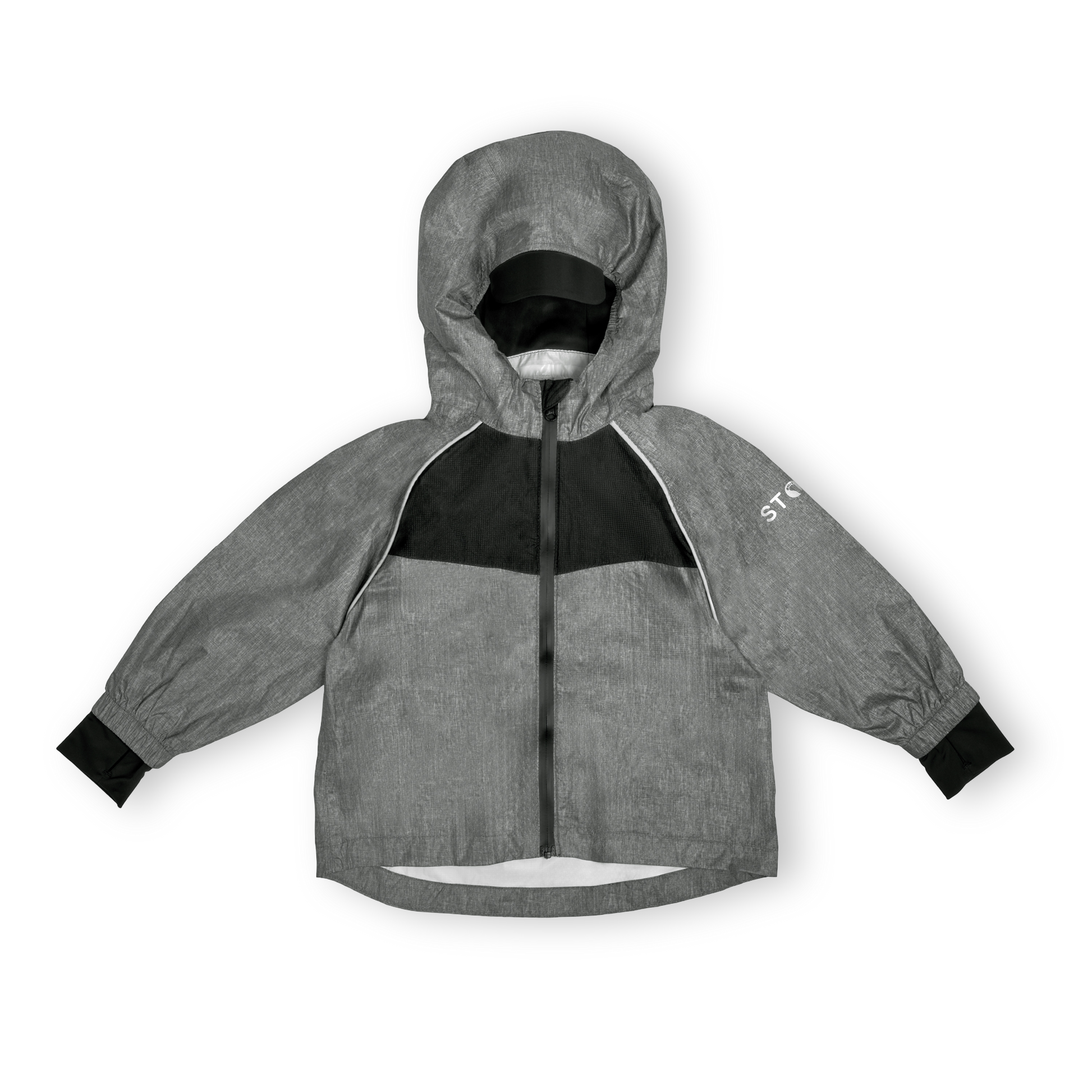 Waterproof Rain Jacket for Babies, Toddlers and Kids - Stonz alt::Heather Grey