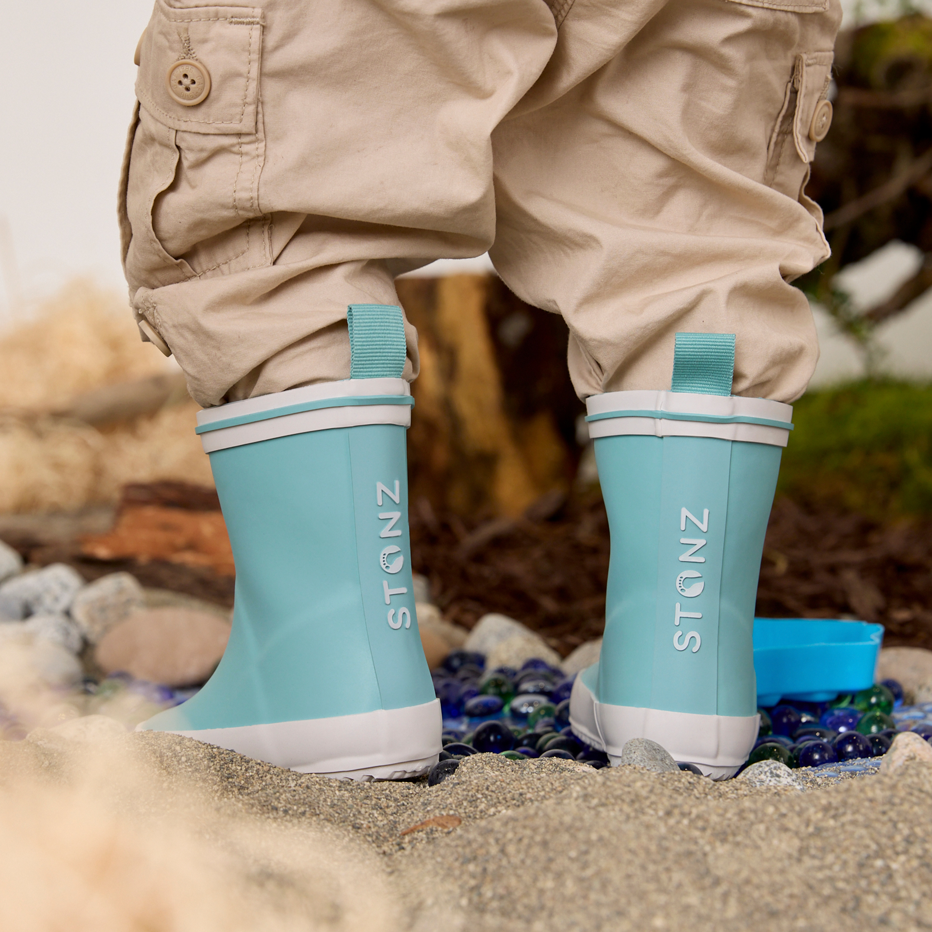 Waterproof Retro Rain Boots for Toddlers and Kids - Stonz alt::Aqua