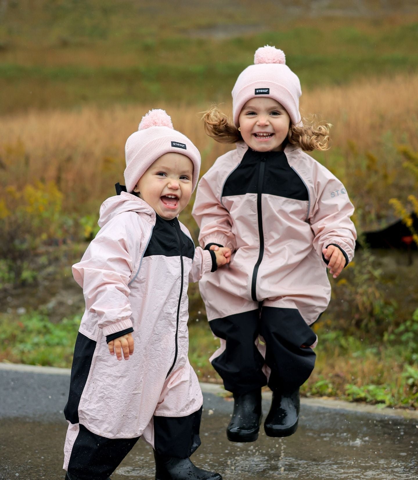Waterproof Rain Suit for Babies, Toddlers and Kids - Stonz alt::Haze Pink - Lotus