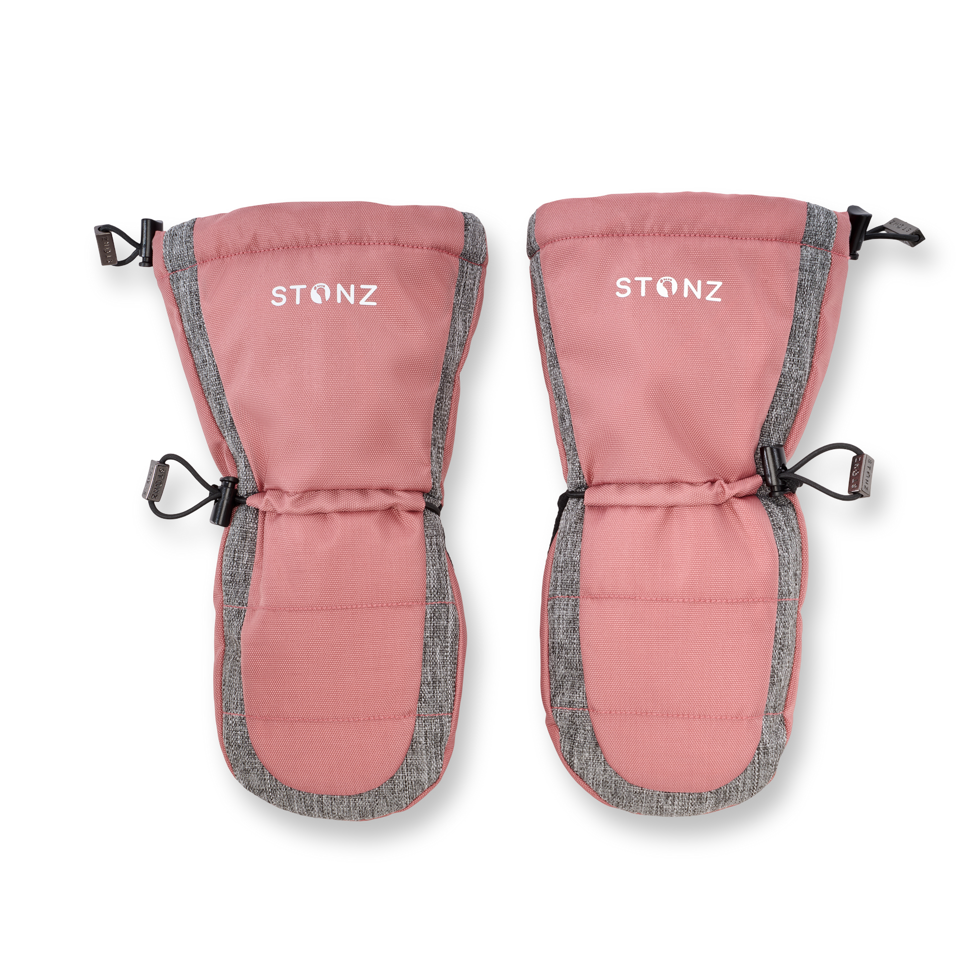 Snow Mitt Kid - Easy-on, Insulated, Waterproof Mittens - Stonz alt::Dusty Rose/Heather Grey