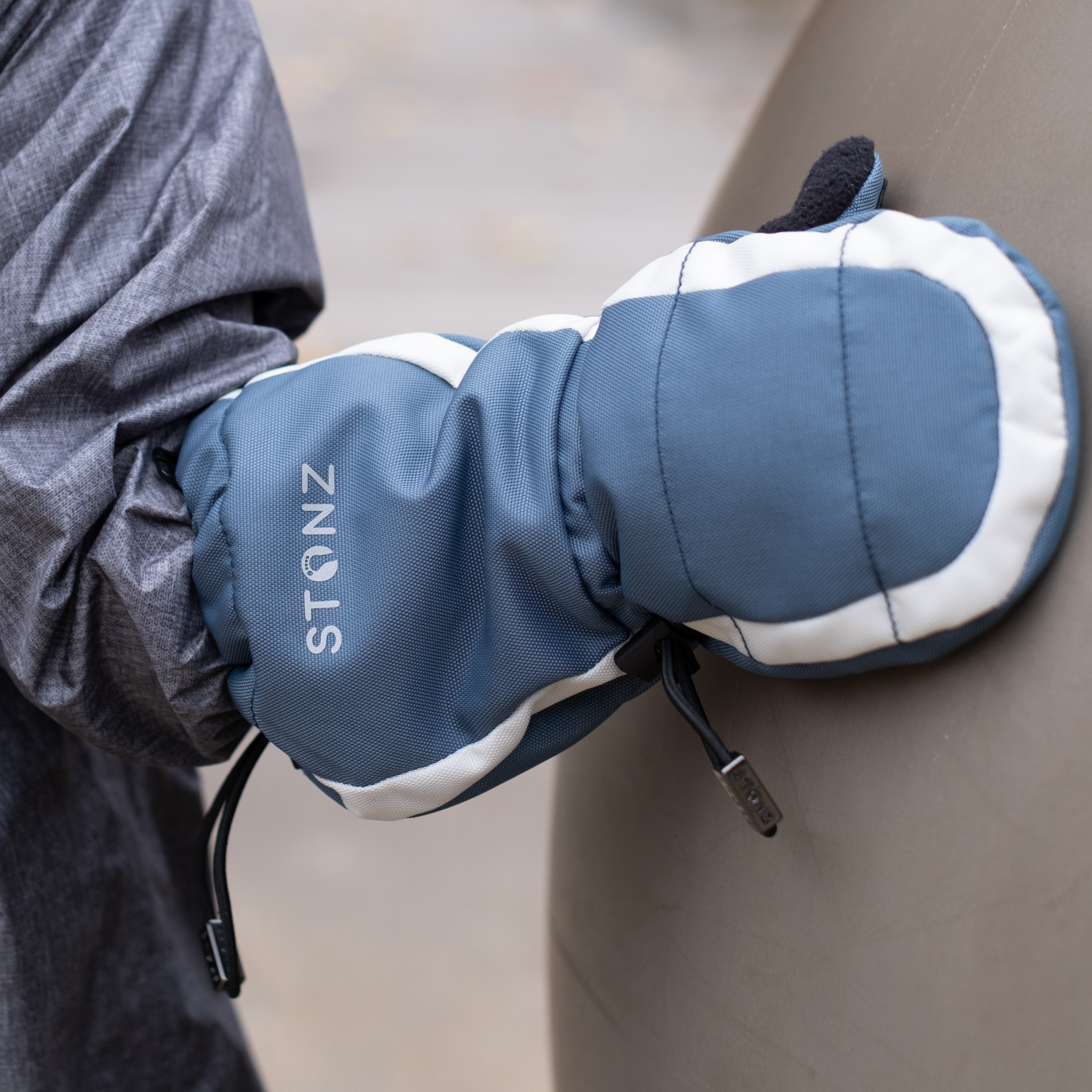 Snow Mitt Kid - Easy-on, Insulated, Waterproof Mittens - Stonz alt::Denim/Ivory