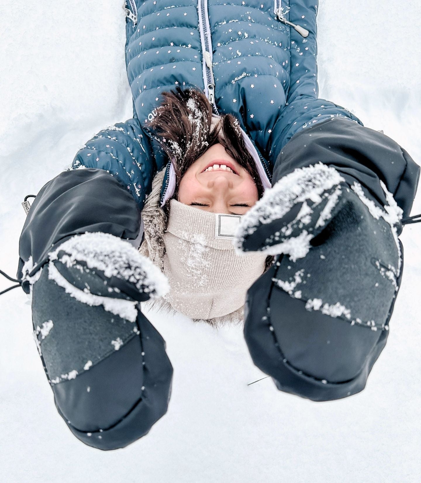 Snow Mitt Kid - Easy-on, Insulated, Waterproof Mittens - Stonz alt::Black/Grey