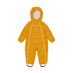 Stonz insulated and warm Snow Suit & Bunting Bag in Sunflower, for babies & toddlers. Front view.
