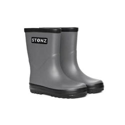 Stonz waterproof Rainboots in Charcoal side view