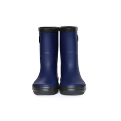Stonz RainBoots in Navy with 100% waterproof rubber front view