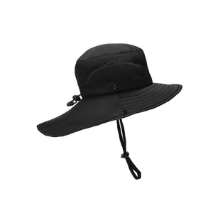 Sun hat in black side view