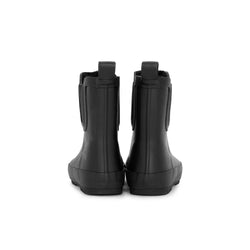 Stonz Urban Natural Rubber Rain Boots in Black with Liner. Backview