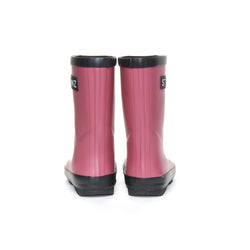 Stonz RainBoots in Dusty Rose with 100% waterproof rubber Bcakview