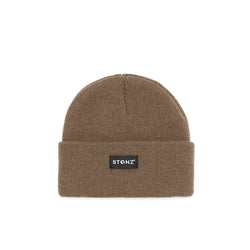 Stonz winter beanie in Dune with modern style, soft & warm and machine washable Frontview