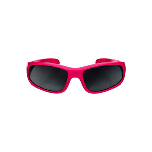 Stonz Kid Sunglasses in Fuchsia with 100% UVA/UVB protection and polarized lenses. Front view.  